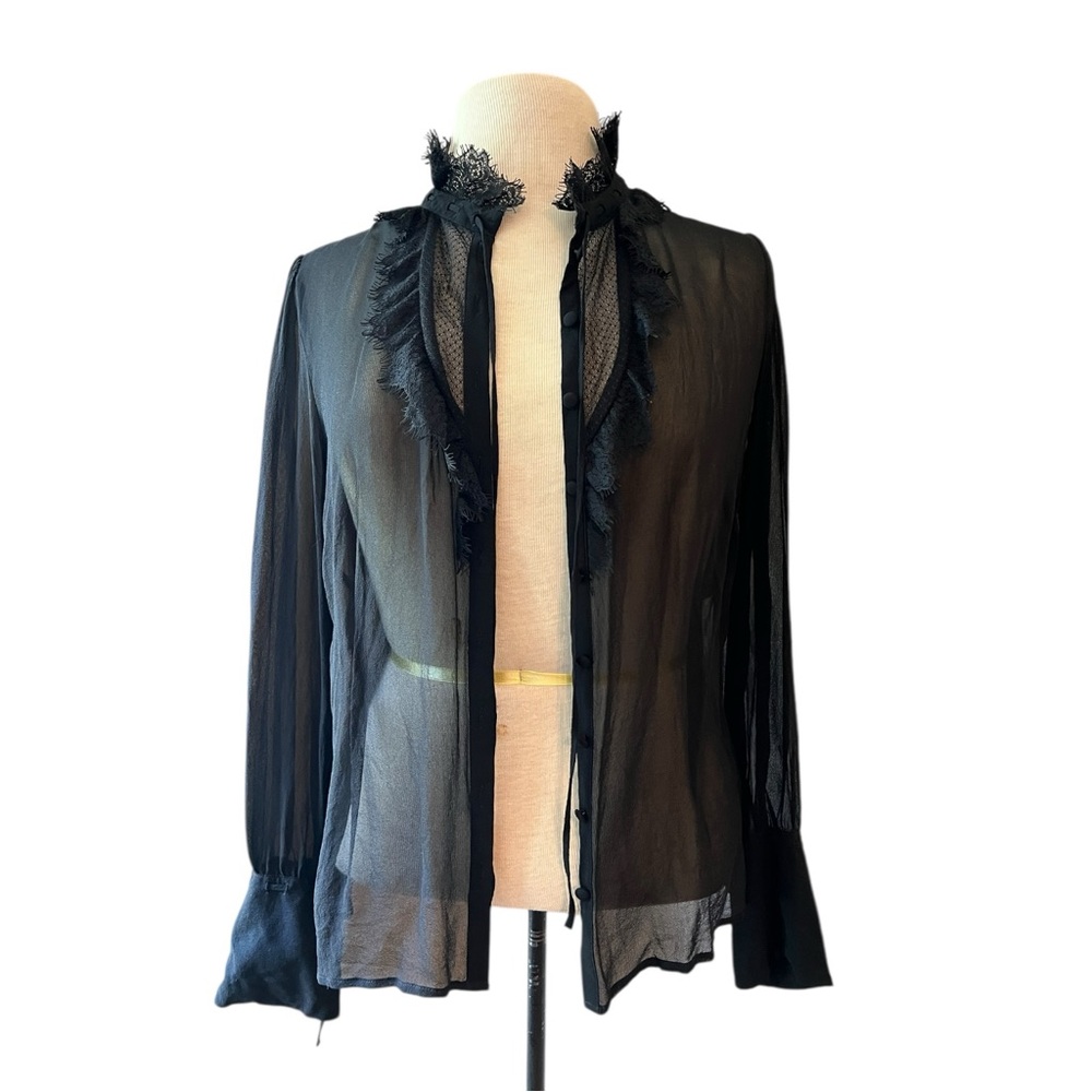 Banana Republic Black Sheer Top